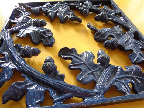 Vintage Oak Leaf and Acorn Wrought Iron Bracket